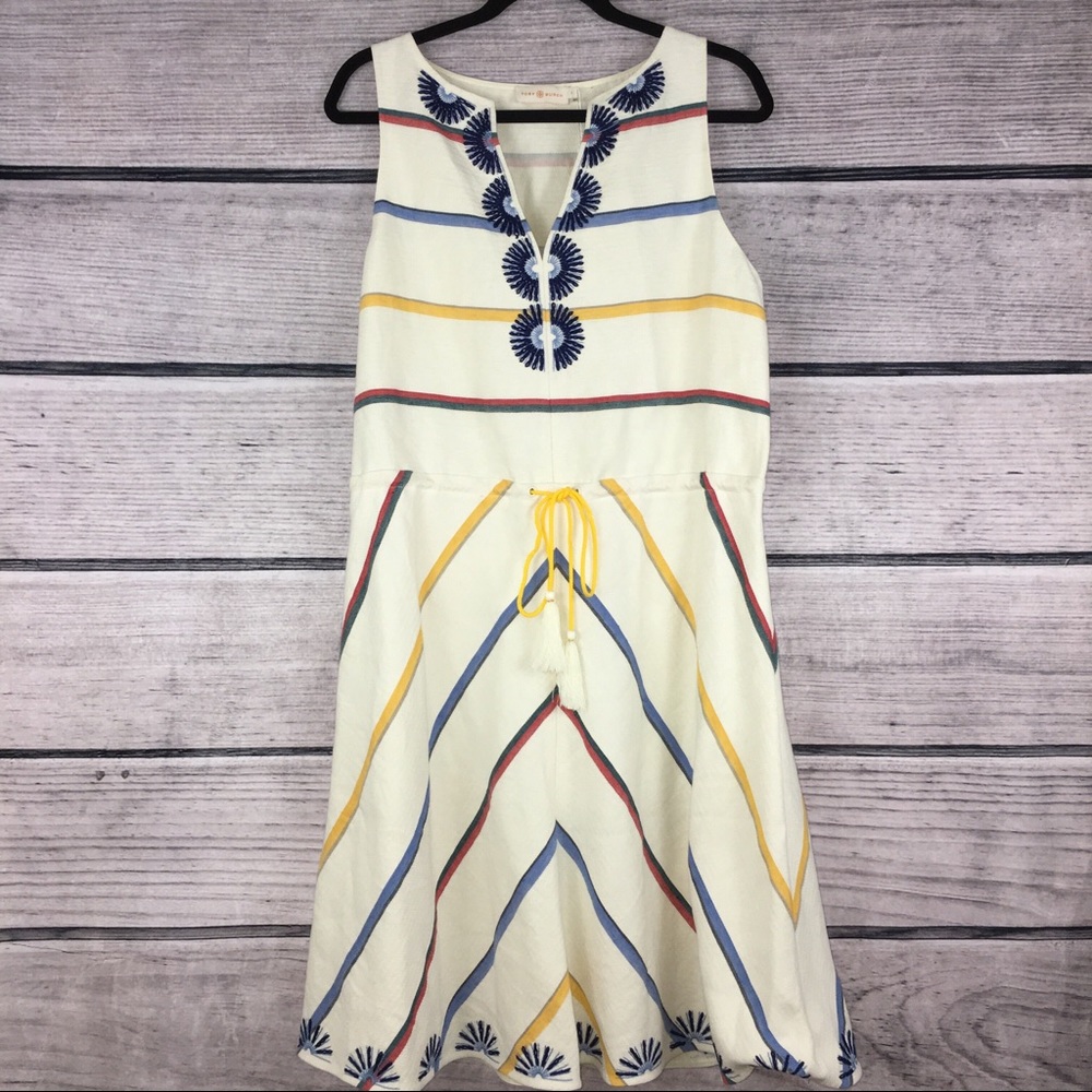 Tory Burch | NWT Blaine Embroidered Linen Dress - Picture 4 of 8